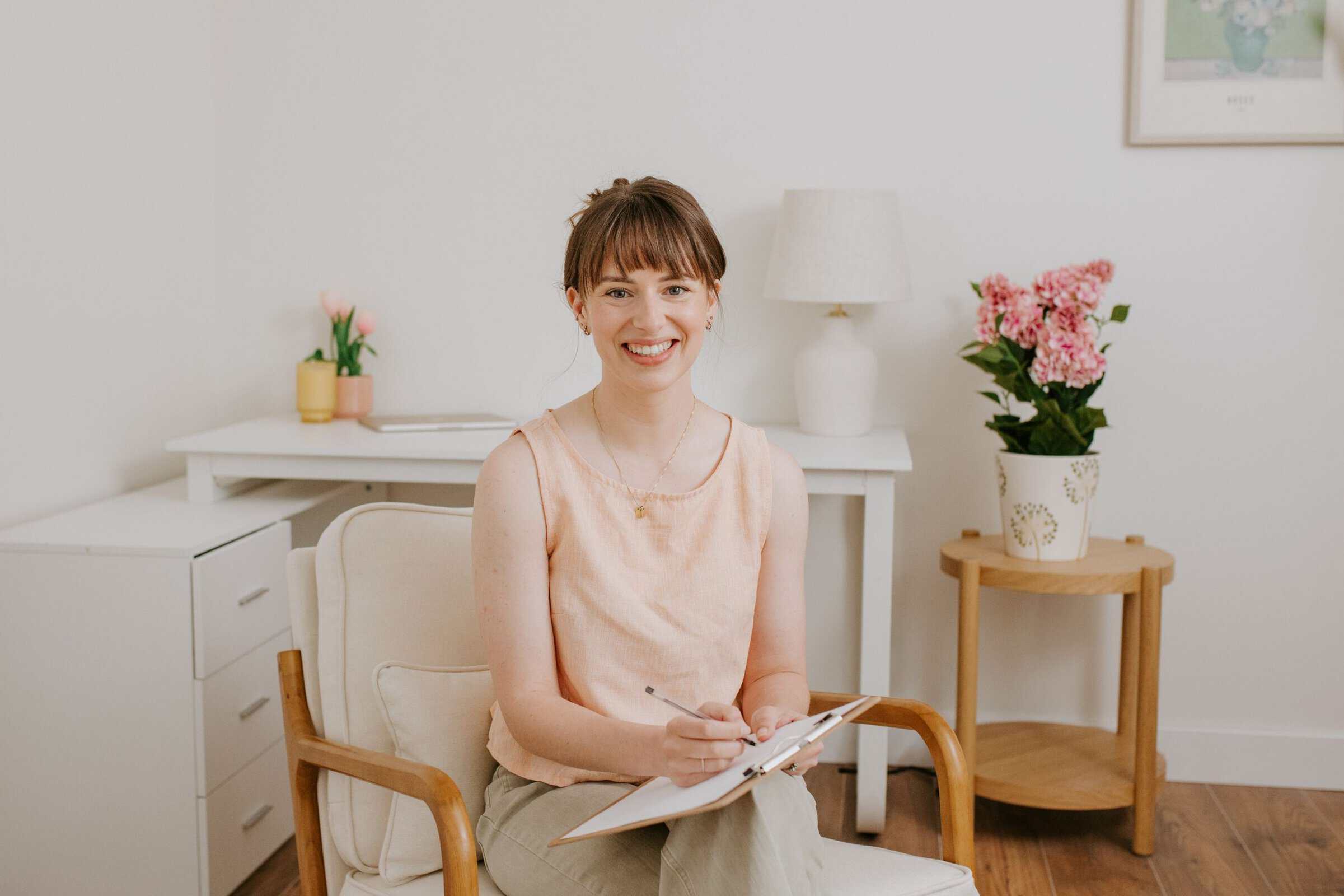 Woman In Serene Office Setting Practitioner Chelsea Stenner Therapy And Online Counselling Chilliwack Bc