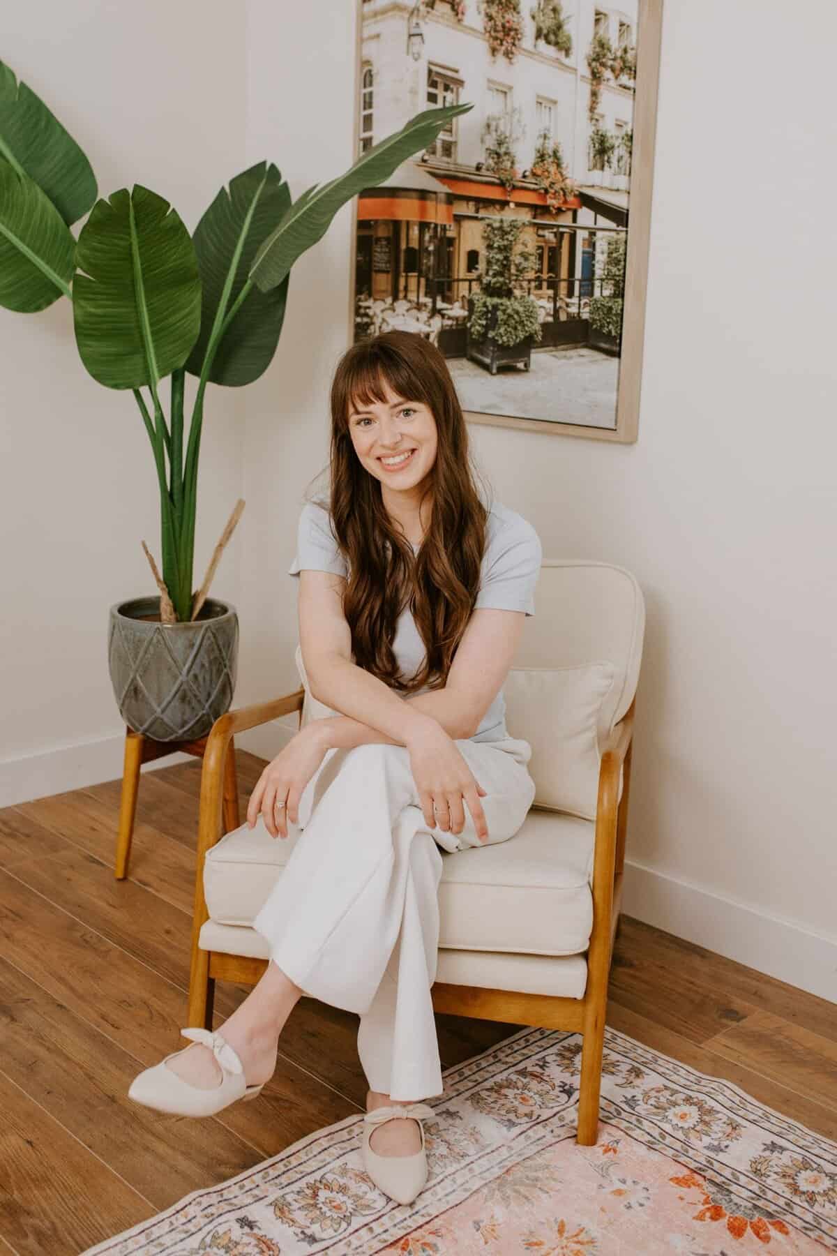 Woman Relaxing Armchair Practitioner Chelsea Stenner Therapy And Online Counselling Chilliwack Bc